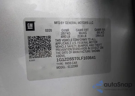 2020 Chevrolet Malibu Fwd Lt from USA, damaged, VIN 1G1ZD5ST0LF103641